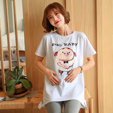 29 цветов, новые модные футболки для беременных, футболка с коротким рукавом для беременных женщин, топ для беременных, летняя одежда с принтом в Корейском стиле 2024 - купить недорого