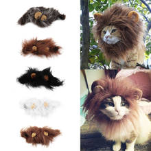 Funny Cute Pet Lion Mane Wig Cap Hat for Cat Halloween Xmas Clothes Fancy Dress with Ears Autumn Winter Costume Cosplay 2024 - buy cheap