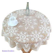 6sizes Pastoral Cotton Crochet handmade tablecloth Table cloth cover white round tea lace Christmas kitchen party wedding decor 2024 - buy cheap