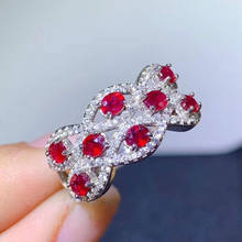Natural real rubi ou esmeralda anel por jóias 925 prata esterlina pedra preciosa jóias finas para mulher 4mm * 3mm 2024 - compre barato