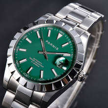 Parnis Green Dial Men's Watches Calendar Miyota 8215 Movement 21 Jewels Automatic Mechanical Mens Wristwatch 2021 With Box Gift 2024 - buy cheap