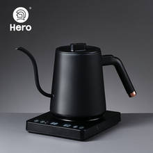Кофейник Hero, 220 В, электрический чайник для воды, кофейник, чайник 600 мл, цифровой капельный чайник из нержавеющей стали, капельный чайник с гусиной шеей 2024 - купить недорого