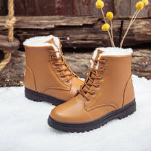 Botas de nieve de gran tamaño para mujer, zapatos planos impermeables, cálidos, de algodón, a la moda, Invierno 2024 - compra barato