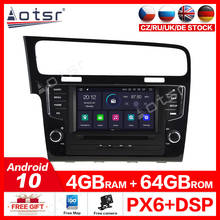 Central multimídia automotiva para volkswagen golf 7 2007-2014, 4gb + 64gb, android 10.0, reprodutor multimídia estéreo, rádio, navegação gps 2024 - compre barato