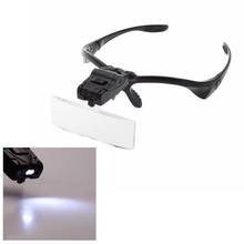 5pcs Ajustable LED Light Magnifying Glasses Headband Lamp Repairing Reading Magnifier 1.0/1.5/2.0/2.5/3.5X Optical Lens Loupe 2024 - buy cheap