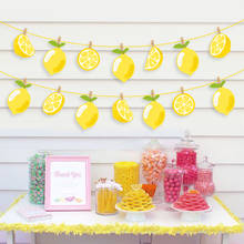 Baby Shower DIY Lemon Decor Banner Wall Hanging Bunting Kids Party Favors Fresh Lemon Happy Birthday Party Decorations 2024 - buy cheap