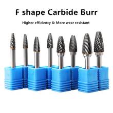 YG8 F Style Tungsten Carbide Burr Tree Radius End Shape Double Cut Rotary File with 6mm Shank dia For Metal Polishing Tool 2024 - buy cheap