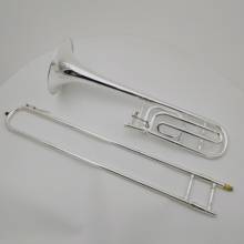 Лидер продаж, музыкальный инструмент с мундштуком, чехол из Tenor Trombone Bb/F с серебряным покрытием, бесплатная доставка 2024 - купить недорого