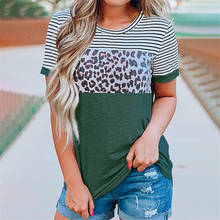 Fashion t shirt women Leopard Patchwork Tops Tee Female ropa mujer 2020 vintage tee shirt femme camisetas Plus Size Tee 3XL 2024 - buy cheap