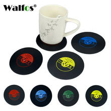 Walfos 4Pcs/set Retro Vinyl CD Record Drinks Coaster Table Cup Mat Coffee Placemat Silicone Printed Pattern Anti-fade Home Decor 2024 - buy cheap