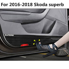 For 2016-2018 Skoda superb stainless steel 4PCS decorative door anti-kick panel decorative car sticker accessories 2024 - buy cheap