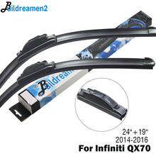 Buildreamen2 2 Pieces Car Styling Wiper Blade Front Windscreen Rubber Wiper For Infiniti QX70 Fit J Hook Arms 2014 2015 2016 2024 - buy cheap