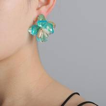 2020 New ZA Fashion Korean Style Blue Yellow Black Red Flowers Earrings For Women Jewelry Indian Party Acrylic Dangle Earring 2024 - buy cheap