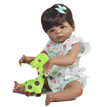 Muñeca realista de silicona para niñas, juguete de bebé de 55CM de vinilo, diseño hecho a mano, regalo de Navidad 2024 - compra barato