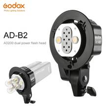 Godox-Soporte de cabeza de luz AD-B2 Bowens, tubos dobles, para Flash portátil AD200, Speedlite 2024 - compra barato