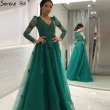 Muslim Green A-Line Evening Dresses Gowns 2022 Beading Lace Luxury Occasion For Women Party Prom BLA71068 Serene Hill 2024 - buy cheap