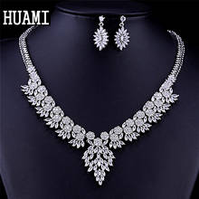 HUAMI Banquet Top Quality Fine Jewelry Sets for Women Dress Accessorie Bridesmaids Gift Stud Earrings Lady Fashion Party Bijoux 2024 - buy cheap