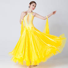 Novo grande swing moderno vestido de dança feminina sexy dança de salão vestidos competição padrão valsa tango dança roupas vestido 2024 - compre barato