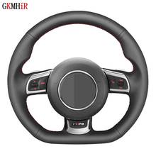 Black Artificial Leather Car Steering Wheel Covers For Audi TT RS (8J) 2009-2014 RS 3 (8P) Sportback 2011-2013 RS 6 (C6) Avant 2024 - buy cheap