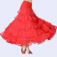 Saia feminina espanhola de renda lantejoulas, vestido folgado grande estilo gatinho traje de dança para palco da barriga 2024 - compre barato