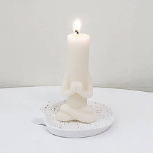 Simple Yoga Portrait Prayer Candle Silicone Mold  Columnar Decorative Candle Making Candle Mould 2024 - buy cheap