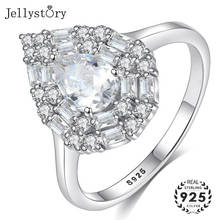 Jellystory-anillos de plata de ley 925 para mujer, con forma de gota de agua, anillo de piedras preciosas de circonita AAA, regalos de fiesta de boda, joyería de moda 2024 - compra barato