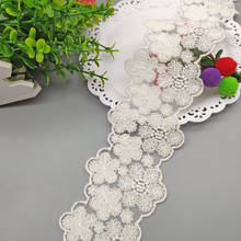 Cinta de encaje de algodón bordada con flores, accesorios de ropa DIY, 5 yardas, 6,8 cm de ancho 2024 - compra barato