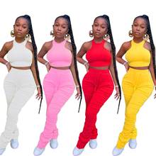 2 piece set women outfits stacked leggings home summer clothes two piece set women home summer clothing 2 pieces sets female 2024 - buy cheap
