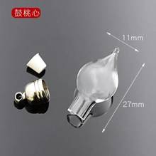 Drop shape glue cap glass Vial Pendant locket charms mini wishing glass bottles with Tassel cap name on rice art jewelry making 2024 - buy cheap