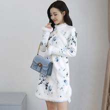 Qipao Traditional Chinese Oriental Dress Women Cheongsam Sexy Modern Chinese Dress Qi Pao Thick Female Winter Asian Dress FF2531 2024 - buy cheap