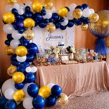 Staraise-Juego de globos de látex de aluminio, suministros de decoración para fiesta de cumpleaños, boda, Baby Shower, azul/blanco, 127 piezas 2024 - compra barato