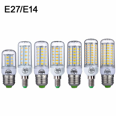 E27 LED Lamp E14 LED Bulb SMD5730 220V Corn Bulb 24 36 48 56 69 72LEDs Chandelier Candle LED Light For Home Decoration Ampoule 2022 - buy cheap
