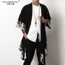 Camisa de quimono dos homens do revestimento do quimono dos homens da roupa do traje do samurai do sexo masculino de haori de yukata 2024 - compre barato