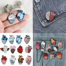 Organ Heart Enamel Brooch Pin Starry Heart Brave Hug Brooches for Women Bag Clothes Lapel Pin Badge Medical Jewelry Gift Doctor 2024 - buy cheap