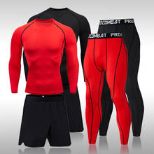 Conjunto de ropa interior deportiva para hombre, chándal de compresión para Fitness, MMA, Rashgard, de secado rápido 2024 - compra barato