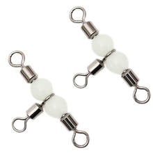 5PCS/Lot 3 Way Luminous Swivels Connector Ball Bearing Swivel Snap Solid Rings Rolling Swivel Steel Sea Fishing Hooks accessorie 2024 - buy cheap