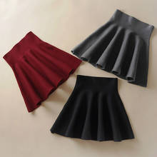 Autumn Winter Women Mini Sweater Skirt 2021 Pleated Skirt A-line Skirt New High-waist Solid Color Short Pleated Skirt Y312 2024 - buy cheap