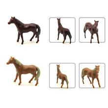 Фермерская лошадь, 4 шт., набор моделей животных, Высококачественная модель игрушечного песочного стола, изготовление ландшафтного песочного стола 2024 - купить недорого