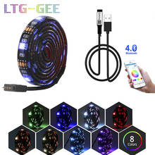 LTG-GEE, 5 В, 0,5-5 м, USB, Bluetooth, Светодиодная лента, светильник, 5050 RGB, дистанционное управление музыкой, приложение, ТВ, подсветка, гибкий RGB светодиодный светильник, лента 2024 - купить недорого