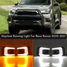 for Hilux Revo Rocco 2020 2021 LED DRL Daytime Running Lights with Turn Signal Bumper Fog Light Driving Lamp 2024 - buy cheap