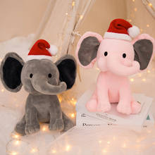 Elefante de peluche de Navidad para niños, juguete Kawaii de 25cm, elefante rosa y gris, regalo de Navidad 2024 - compra barato