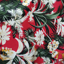 Hawaii Style Holiday Dress Glossy Artificial Silk Printed Soft Fabric Breathable DIY Fabric Qualified 2024 - buy cheap