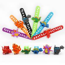 6pcs/set lovely Dinosaur Rubber Slap Bracelet Kid Children Wristband Flexible Wrap Slap Enfant Bangle figure toys kids Gift 2024 - buy cheap