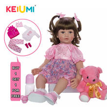 KEIUMI Hot Sale 24 Inch Baby Reborn Silicone Toddler Realistic Princess Reborn Baby Dolls 60 cm Girl Children's Day Playmates 2024 - buy cheap