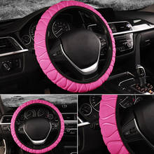 Capa protetora para volante de carro, pelúcia rosa/preto fofinha e macia para inverno 37-38cm 2024 - compre barato