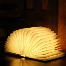 LED Foldable Wooden Book Shape Desk Lamp Nightlight Booklight for Home Decor Warm White Light Drop Shipping 2024 - buy cheap