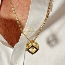 Геометрический куб кулон мужские ювелирные изделия ожерелье из нержавеющей стали разных цветов 2024 - купить недорого