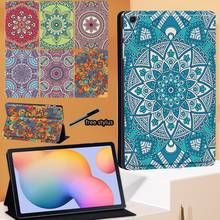 Capa + stylus para tablet samsung galaxy tab s6 lite, p610/p615 10.4 polegadas mandala series, capa com suporte para tablet 2024 - compre barato