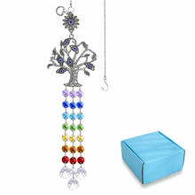 H&D Rainbow Blue Evil Eye Life of Tree Pendant Chakra Hanging Crystals Ball Prisms Suncatcher For Home Window Garden Decoration 2024 - buy cheap