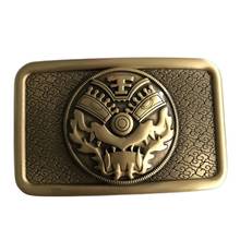 Retail New Style High Quality Rectangle Solid Brass Men Belt Buckle With 8*5cm Metal Cowboy Belt Head For 4cm Wide Belt 2024 - buy cheap